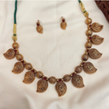 Avani Antique Matte Gold Traditional Mango Motif Necklace Set